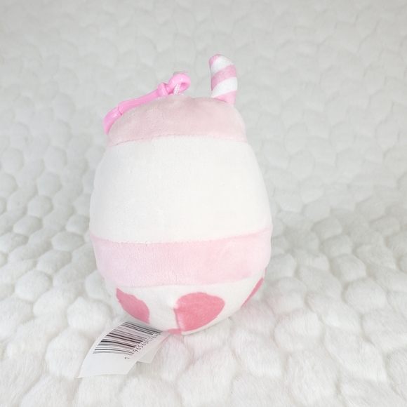 Amelie Squishmallows Clips Strawberry Milk Pink and White Plush Collectible - Picture 4 of 7